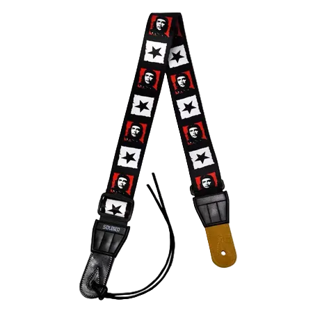 SOLDIER STP - Che Guevara Universal Guitar Strap in a white background 