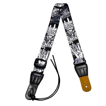 Soldier Universal Guitar Strap ROCK in a white background